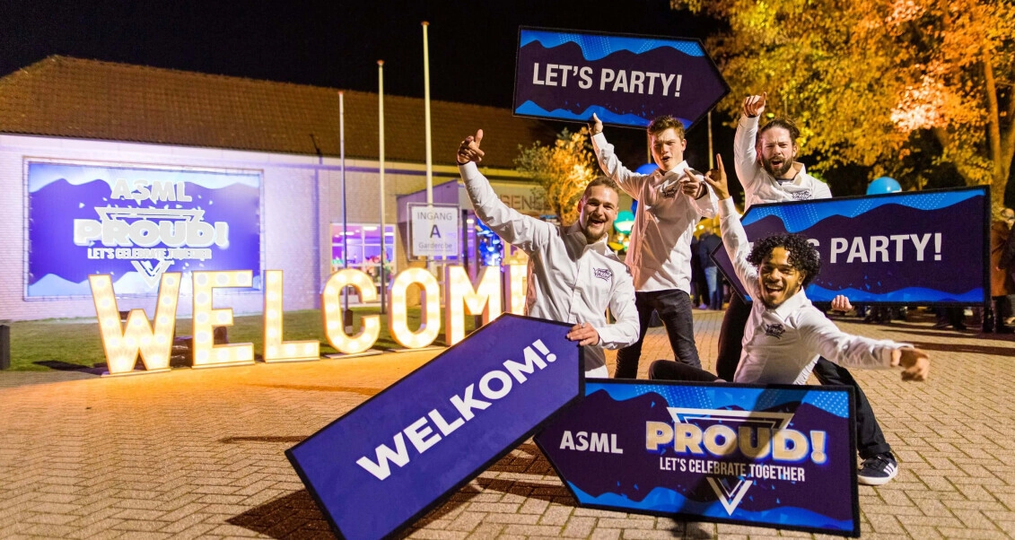 advance events personeelsfeest externe locatie welkom ontvangst sign jugglers