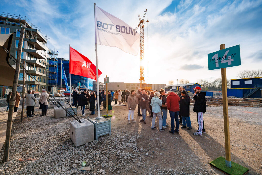 advance events voor evenementen op de bouwplaats startbouw startverkoop hoogstepunt pannenbier eerstepaal