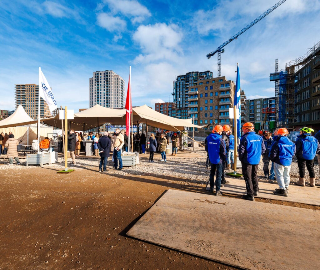 bouwevenement organiseren op de bouwplaats startbouw startverkoop event